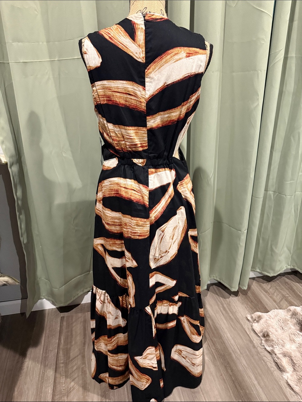 DKNY Black Maxi Dress with Cut-out Sides. - Picture 5 of 12